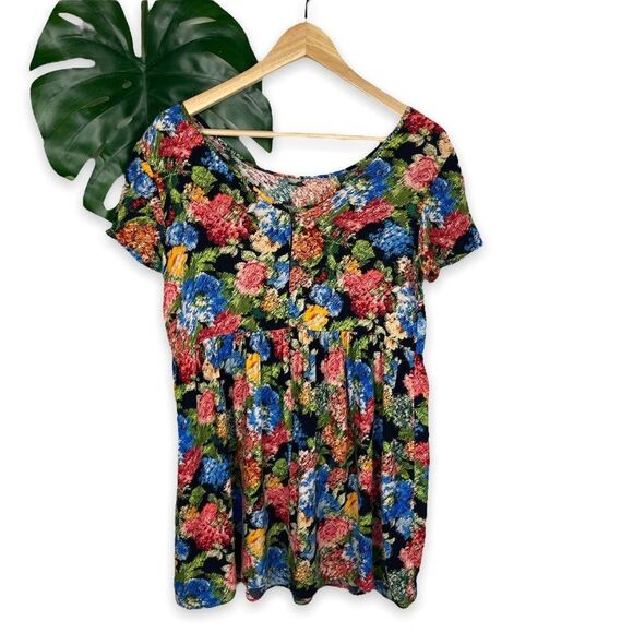 Forever 21 Y2K Watercolor Floral Tunic Dress - Picture 8 of 10